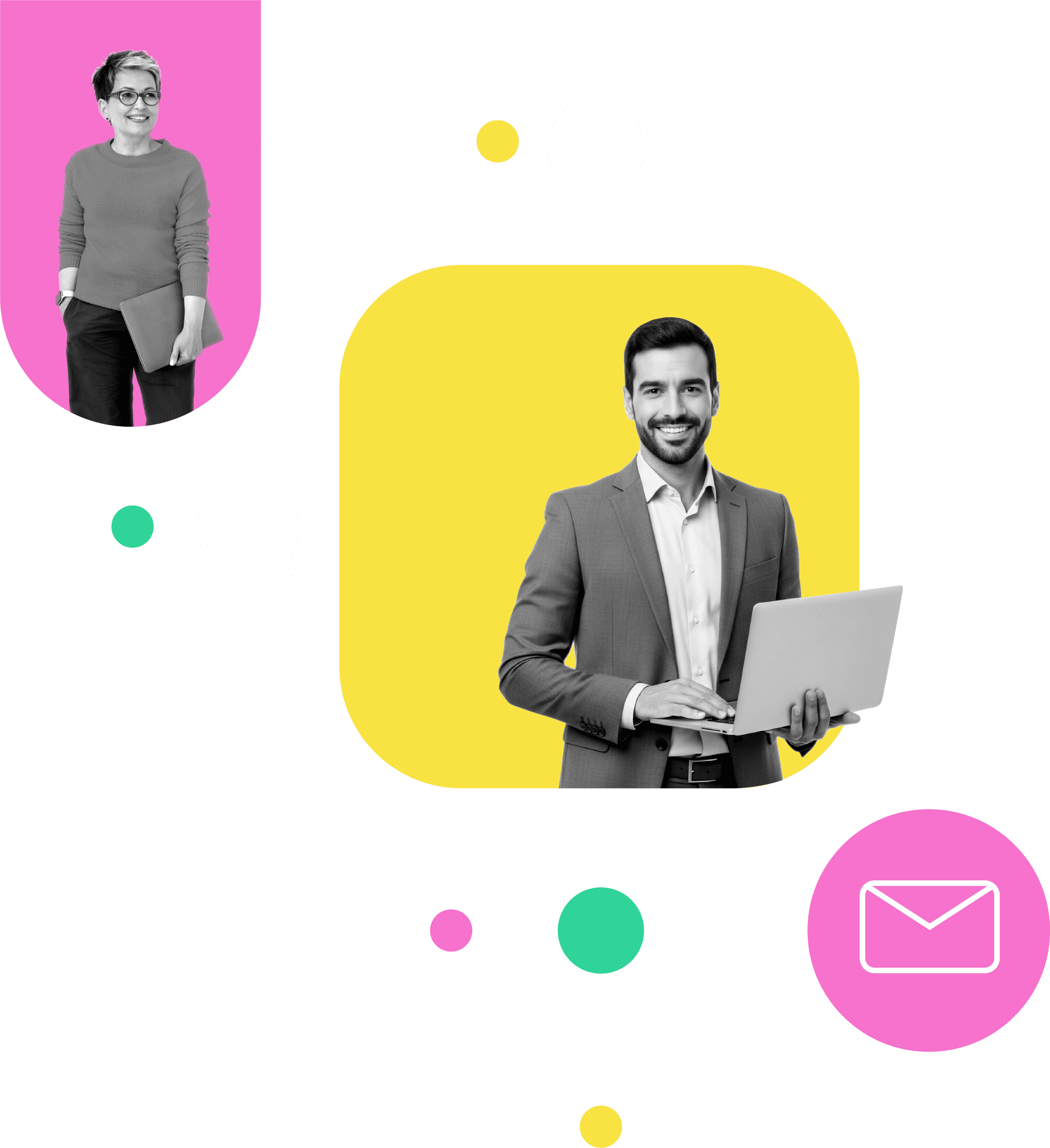 woman and man with laptop